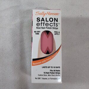 Sally Hansen Salon Effects Real Nail Polish Strips Peel Pink Black V Stripes